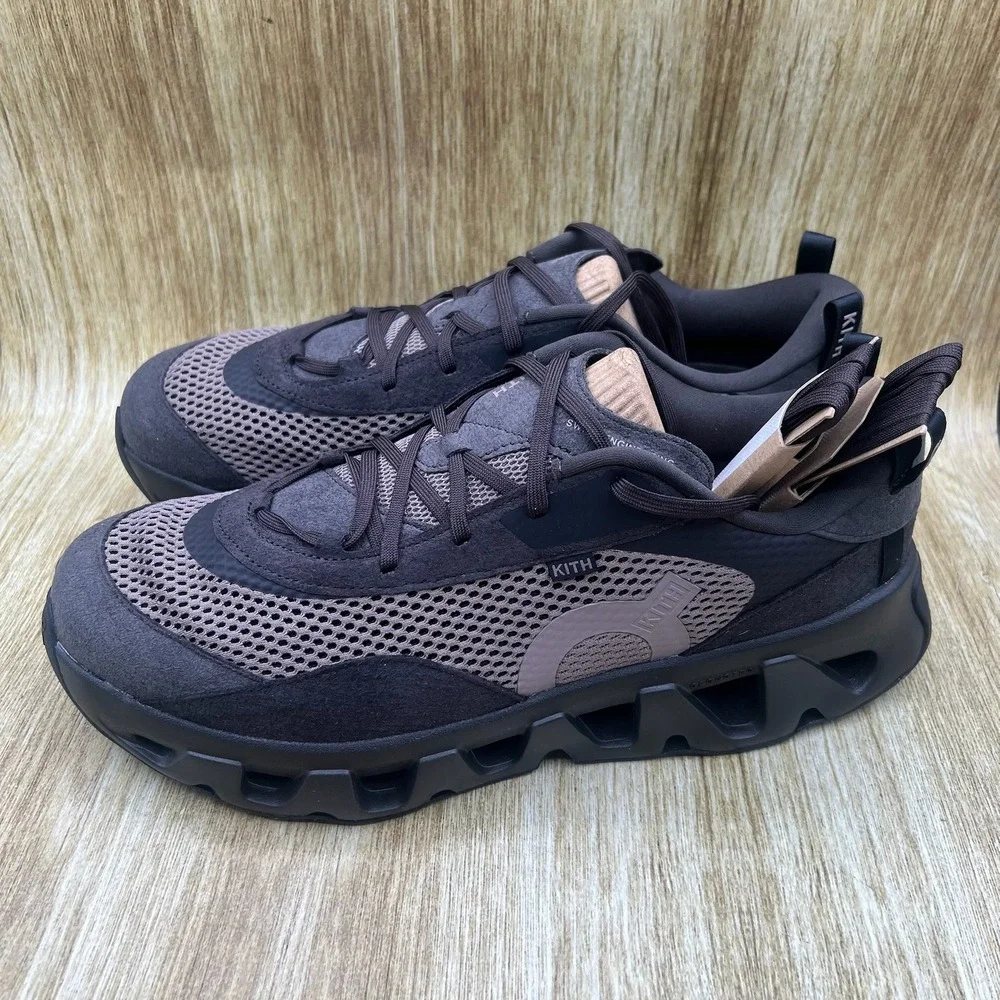 Kith x On Cloud K-Tech 2 Running Shoes Men's Size 12 Brown Suede Mesh Sneakers
